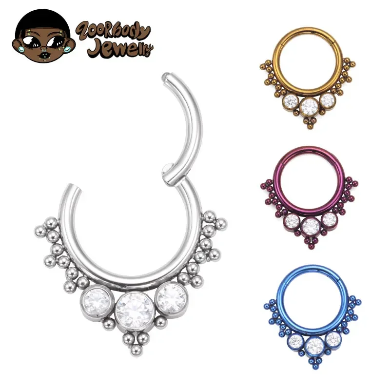 Body Jewelry Quality - Wysokiej jakości anodowany clicker z tytanu