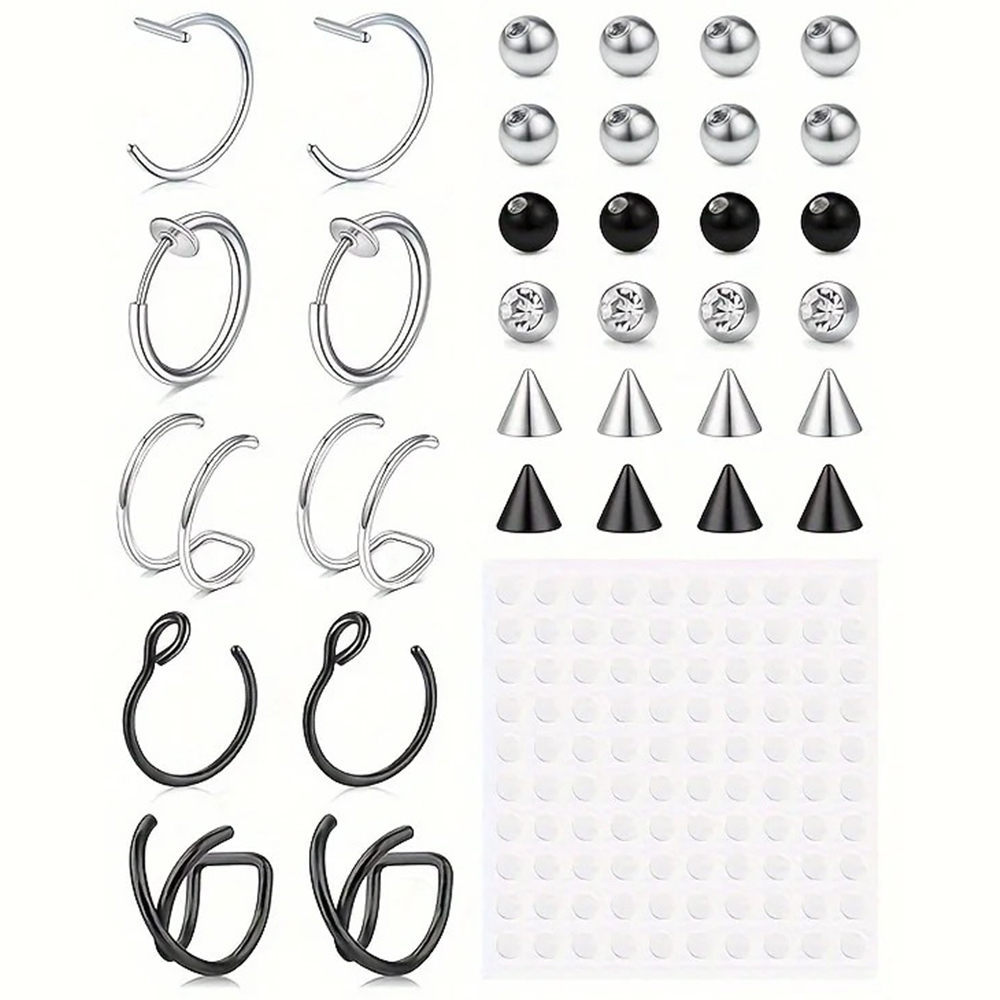 Body Jewelry Nose Studs - Sztuczne piercingi, sztuczny kolczyk do ust,