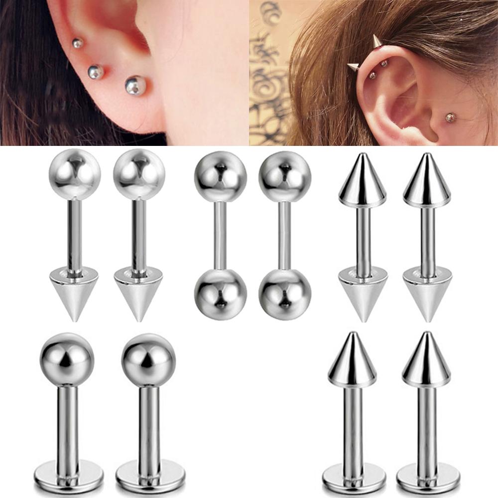 Body Jewelry Trend - 2 szt. Medyczne kolczyki labret ze