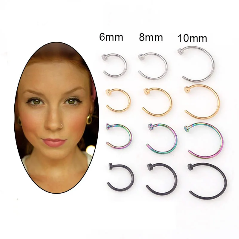 Body Jewelry Lot - 5 sztuk/partia Kolczyk do nosa, kółko