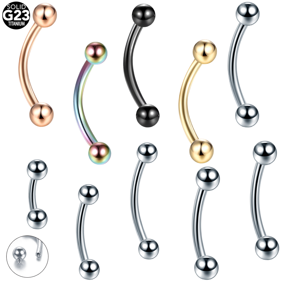 Rook Curved Barbell - 10 sztuk/partia G23 tytanowy brwi bananowy