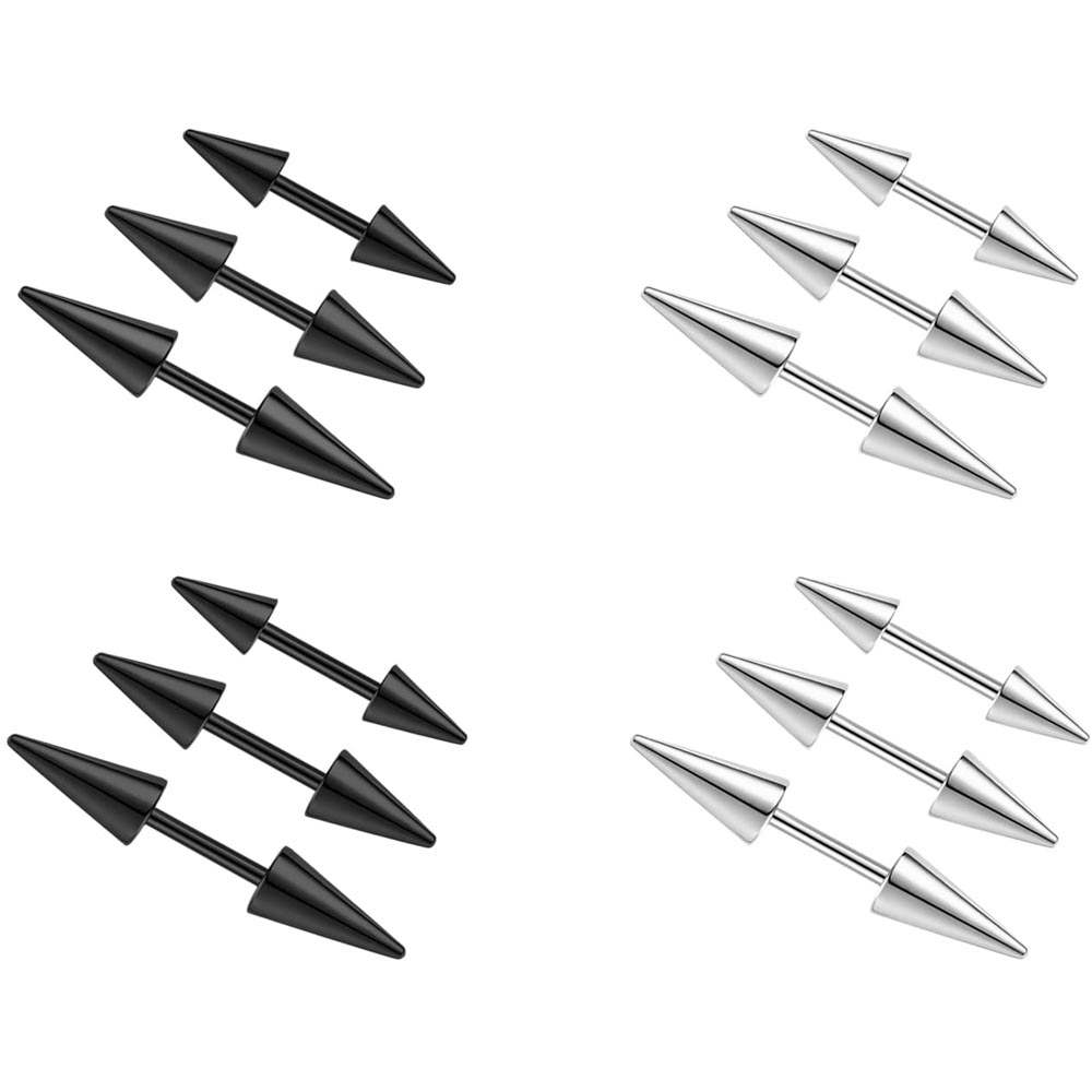 Rook Curved Barbell - 2Pcs 16G Spike Brwi Piercing Biżuteria