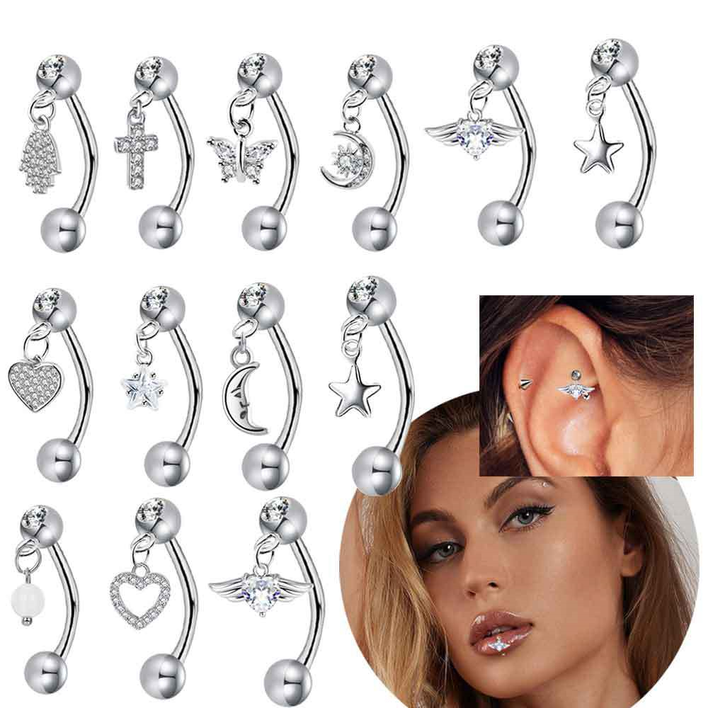 Rook Curved Barbell - 1 sztuk motyl dynda piercing do