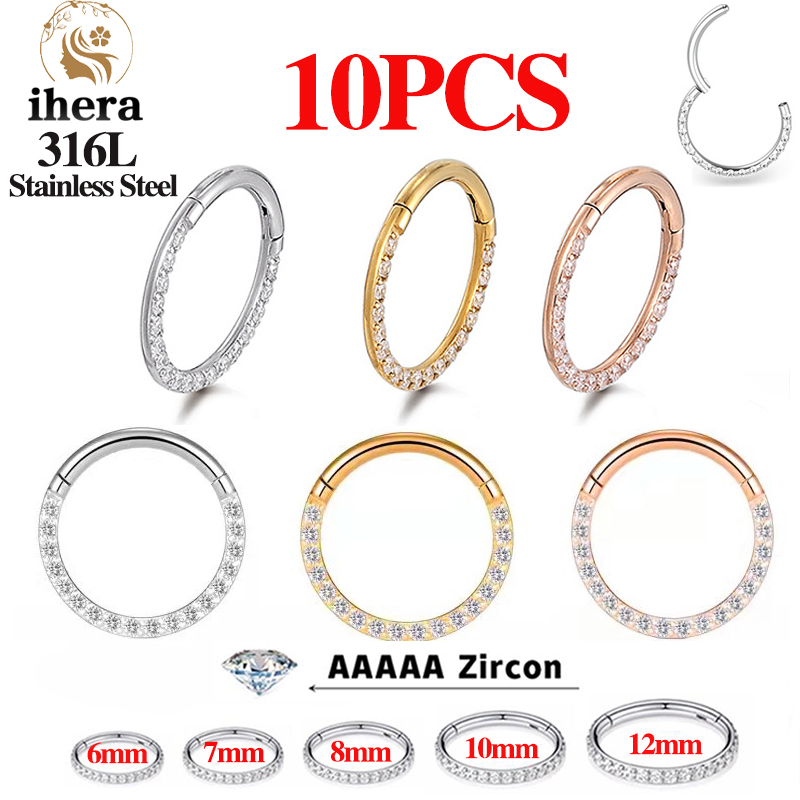 Body Jewelry Nose Studs - 1/10 SZT. Pierścienie do nosa ze