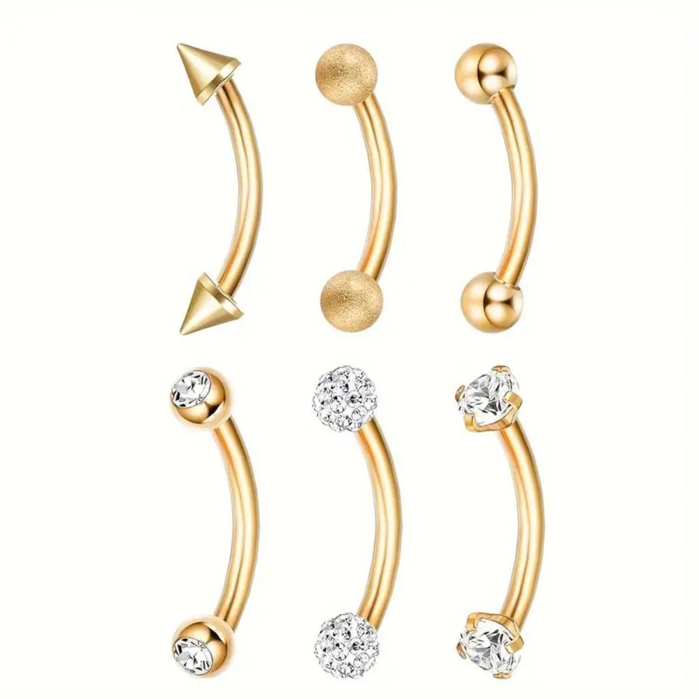 Rook Curved Barbell - 16G ze stali nierdzewnej piercing biżuteria