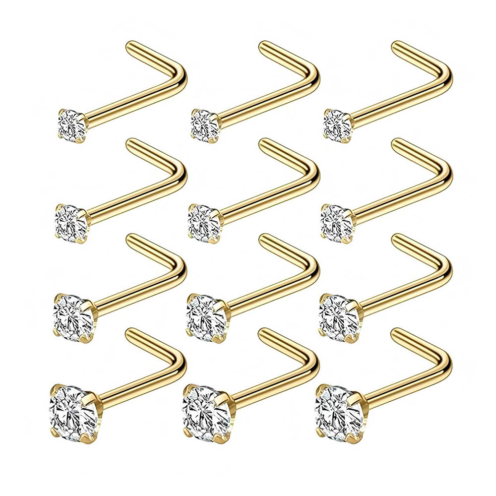 Body Jewelry Lot - 12-częściowy pełny zestaw hipoalergicznych kolczyków do