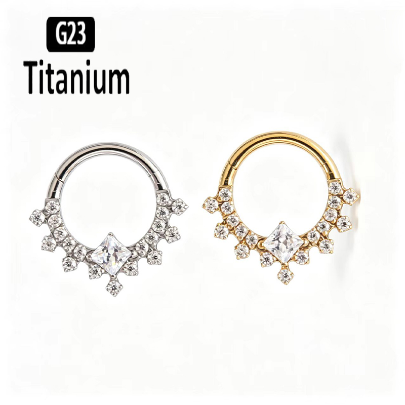 Body Jewelry Quality - Wysokiej jakości tytanowe kolczyki G23, płaskie,