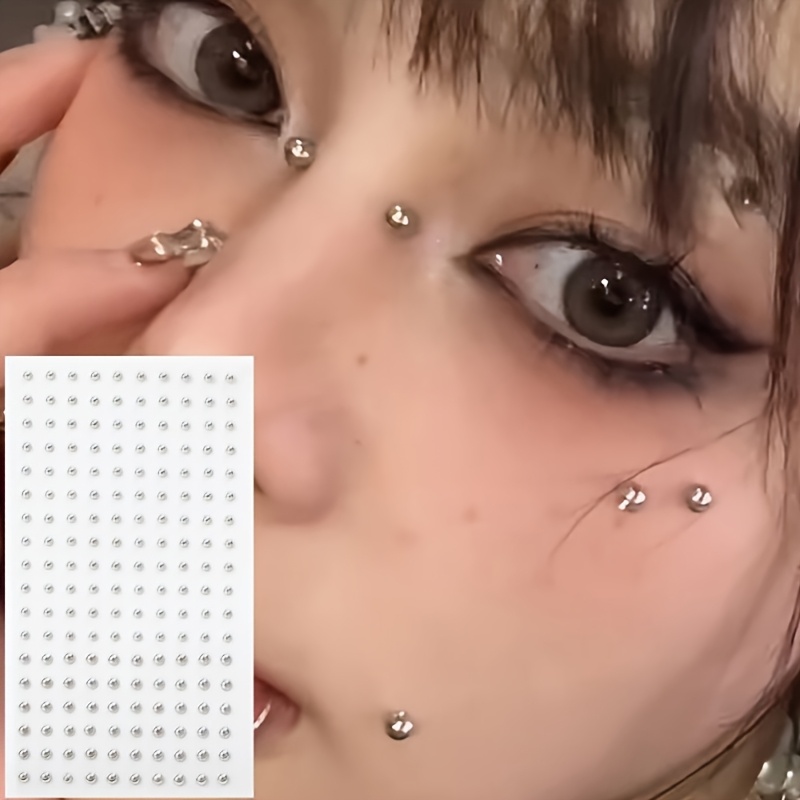 Body Jewelry Nose Studs - Zestaw 4 szt. samoprzylepnych sztucznych kolczyków