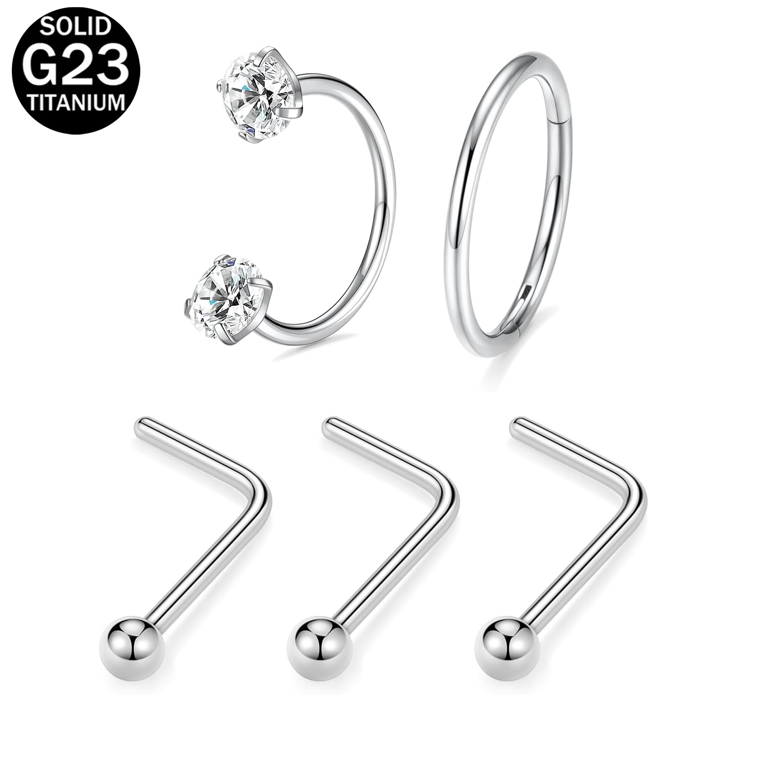 Kolczyki do nosa z tytanu G23  – Rook Curved Barbell recenzja i cena