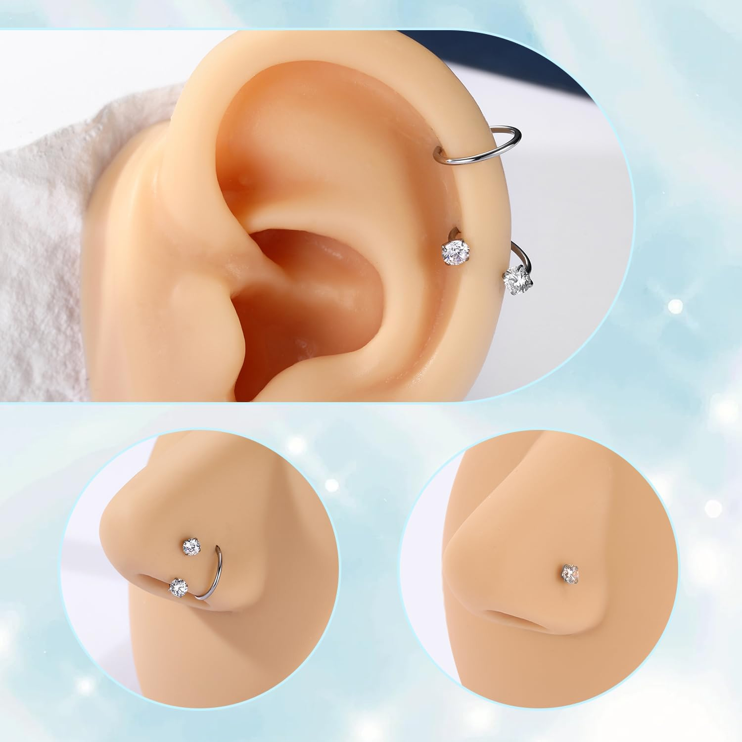 Kolczyki do nosa z tytanu G23  – Rook Curved Barbell recenzja i cena