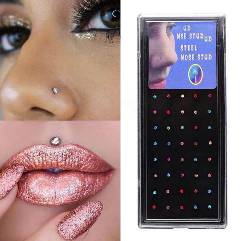60 sztuk nowych kolczyków do n – Body Jewelry Nose Studs recenzja i cena