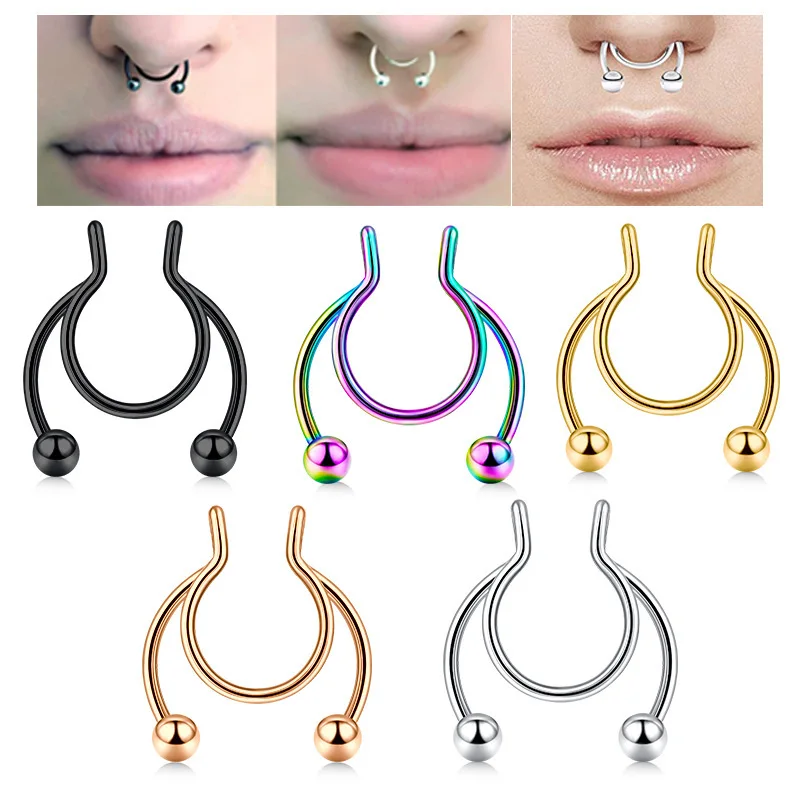 U Shaped Fake Nose Ring Hip Ho – Body Jewelry Nose Studs recenzja i cena