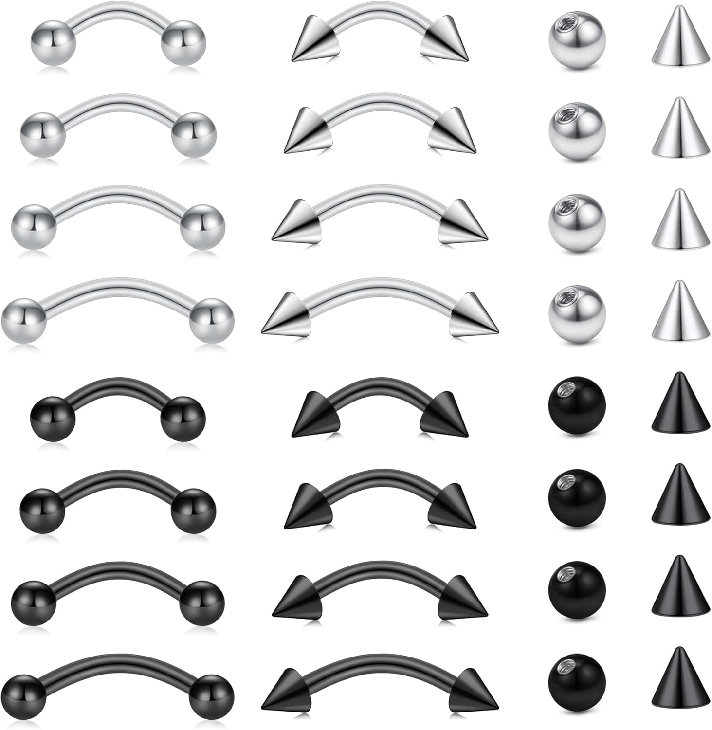 32 szt./zestaw Kolczyki ze sta – Rook Curved Barbell recenzja i cena