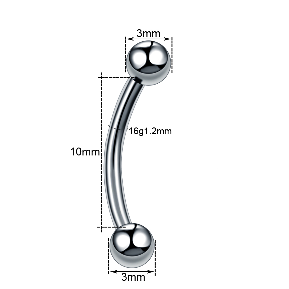 10 sztuk/partia stalowy brwi b – Rook Curved Barbell recenzja i cena