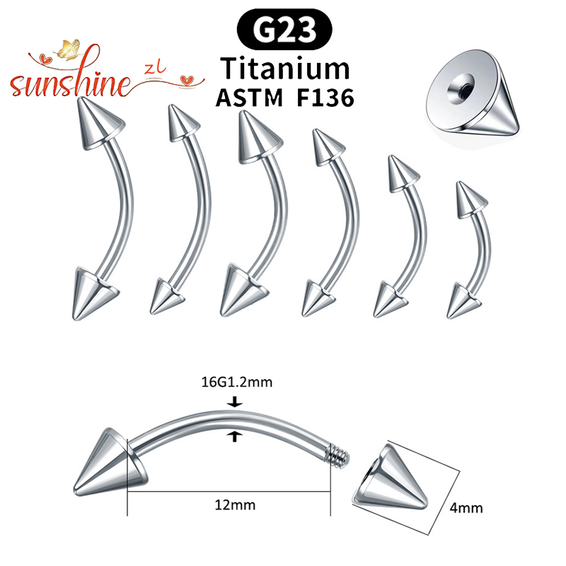 1PC G23 Titanium Spike Curved  – Rook Curved Barbell recenzja i cena