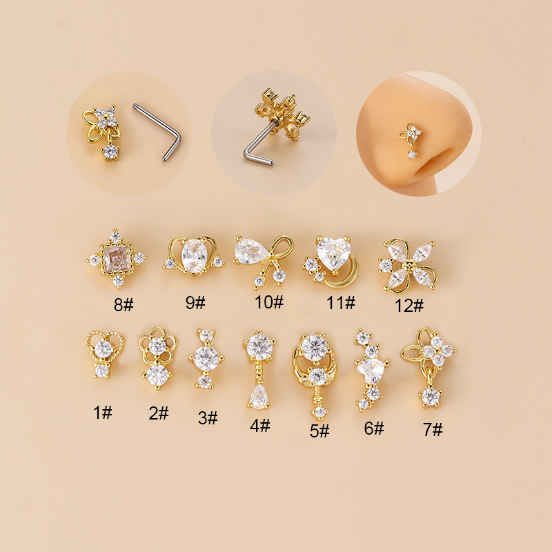 Kolczyk do nosa w kształcie li – Body Jewelry Nose Studs recenzja i cena
