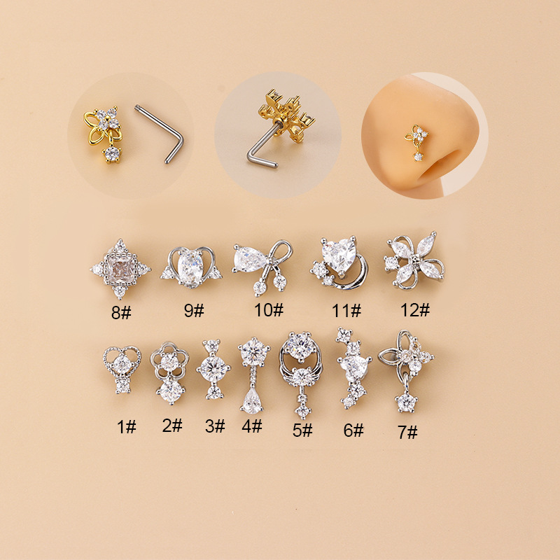 Kolczyk do nosa w kształcie li – Body Jewelry Nose Studs recenzja i cena