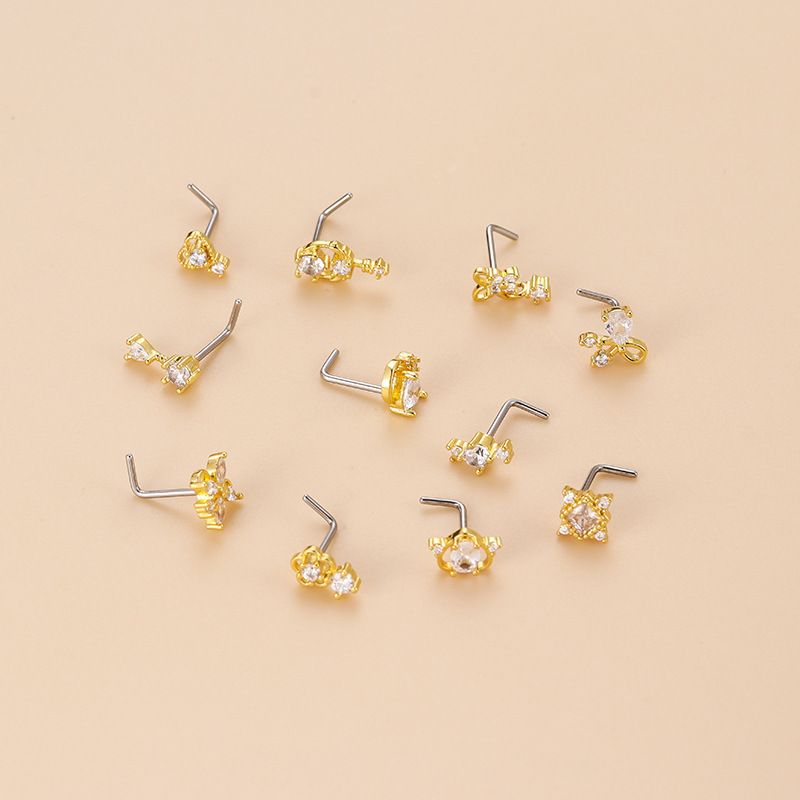 Kolczyk do nosa w kształcie li – Body Jewelry Nose Studs recenzja i cena