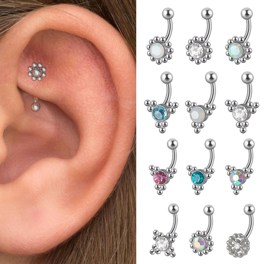 1PC G23 TItanium 16G Crystal R – Rook Curved Barbell recenzja i cena