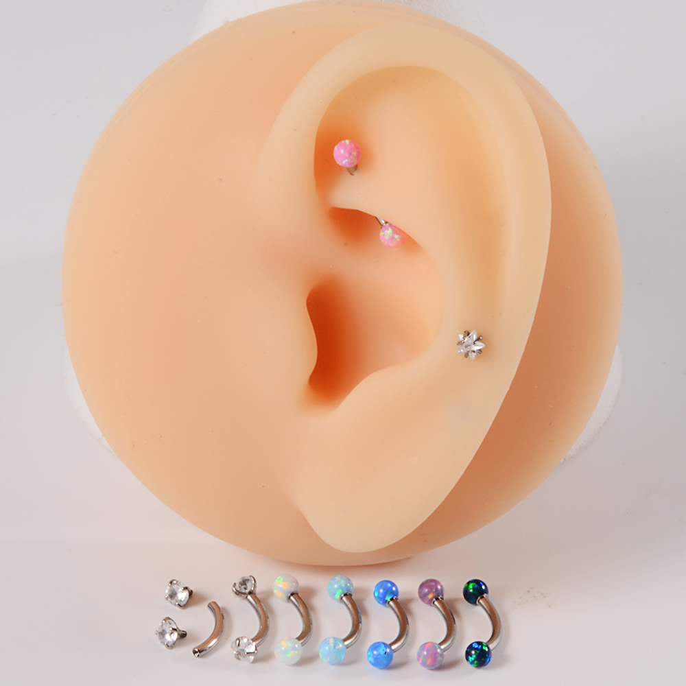 1PC G23 Titanium CZ Wewnętrzni – Rook Curved Barbell recenzja i cena