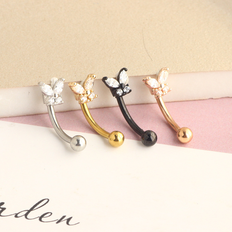 Złota biżuteria do piercingu R – Rook Curved Barbell recenzja i cena