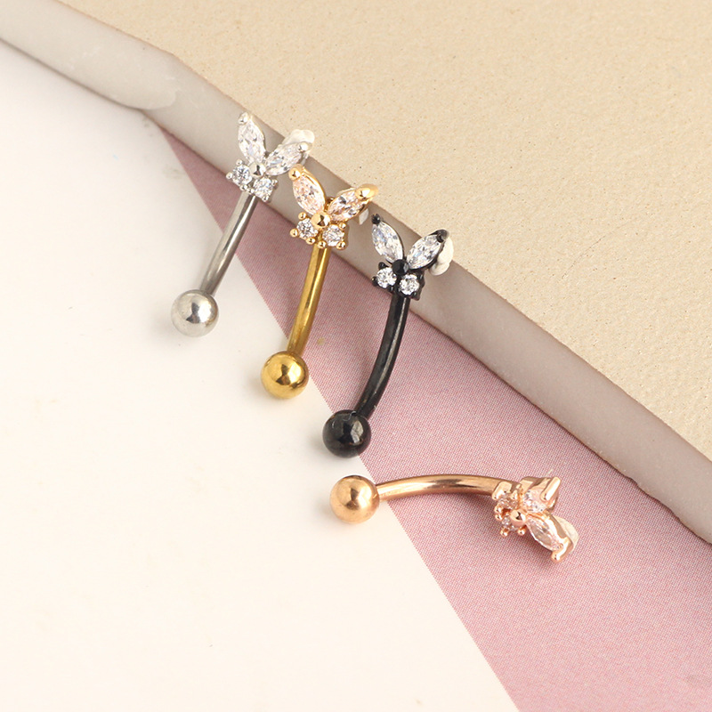 Złota biżuteria do piercingu R – Rook Curved Barbell recenzja i cena