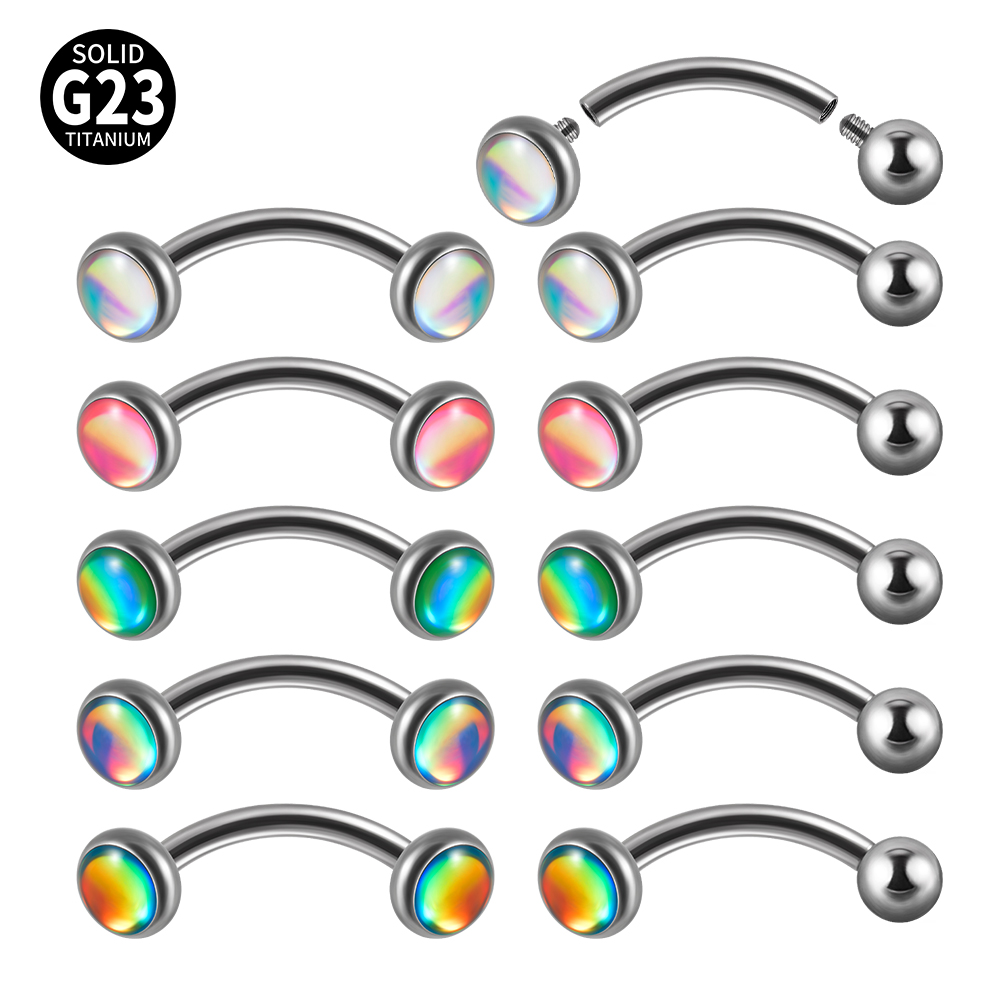 1PC G23 TItanium 16G Flash Gem – Rook Curved Barbell recenzja i cena