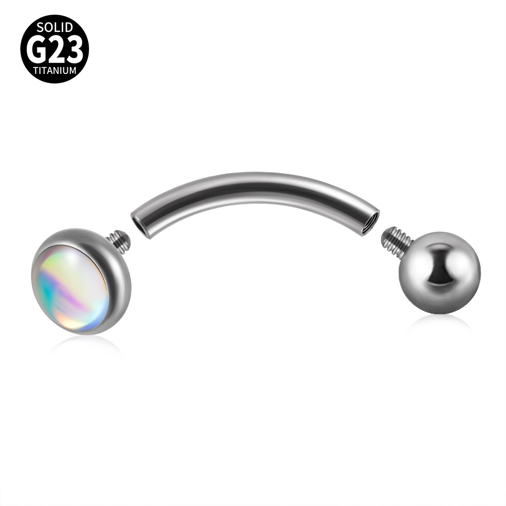 1PC G23 TItanium 16G Flash Gem – Rook Curved Barbell recenzja i cena