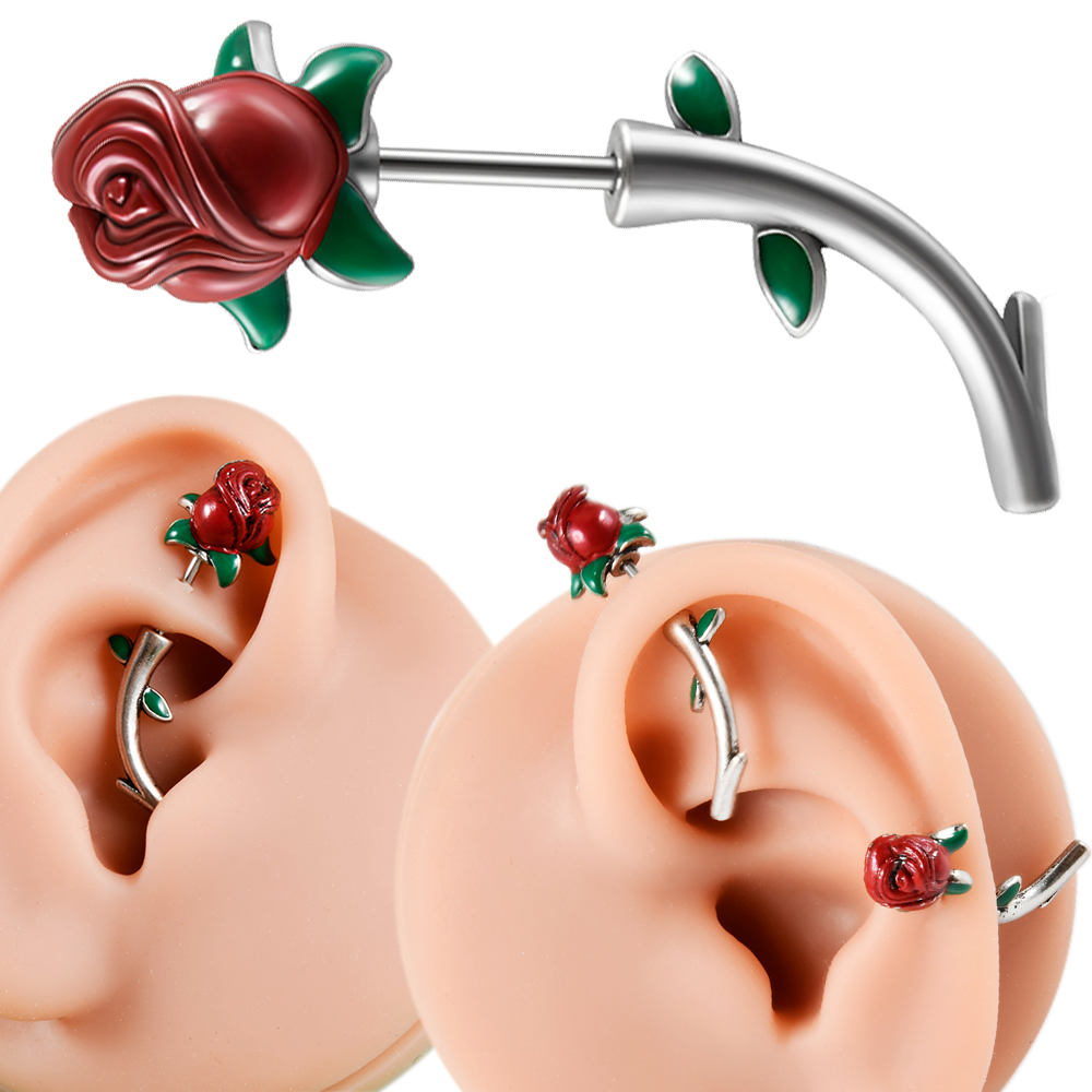 1 szt. Kwiat czerwonej róży ze – Rook Curved Barbell recenzja i cena