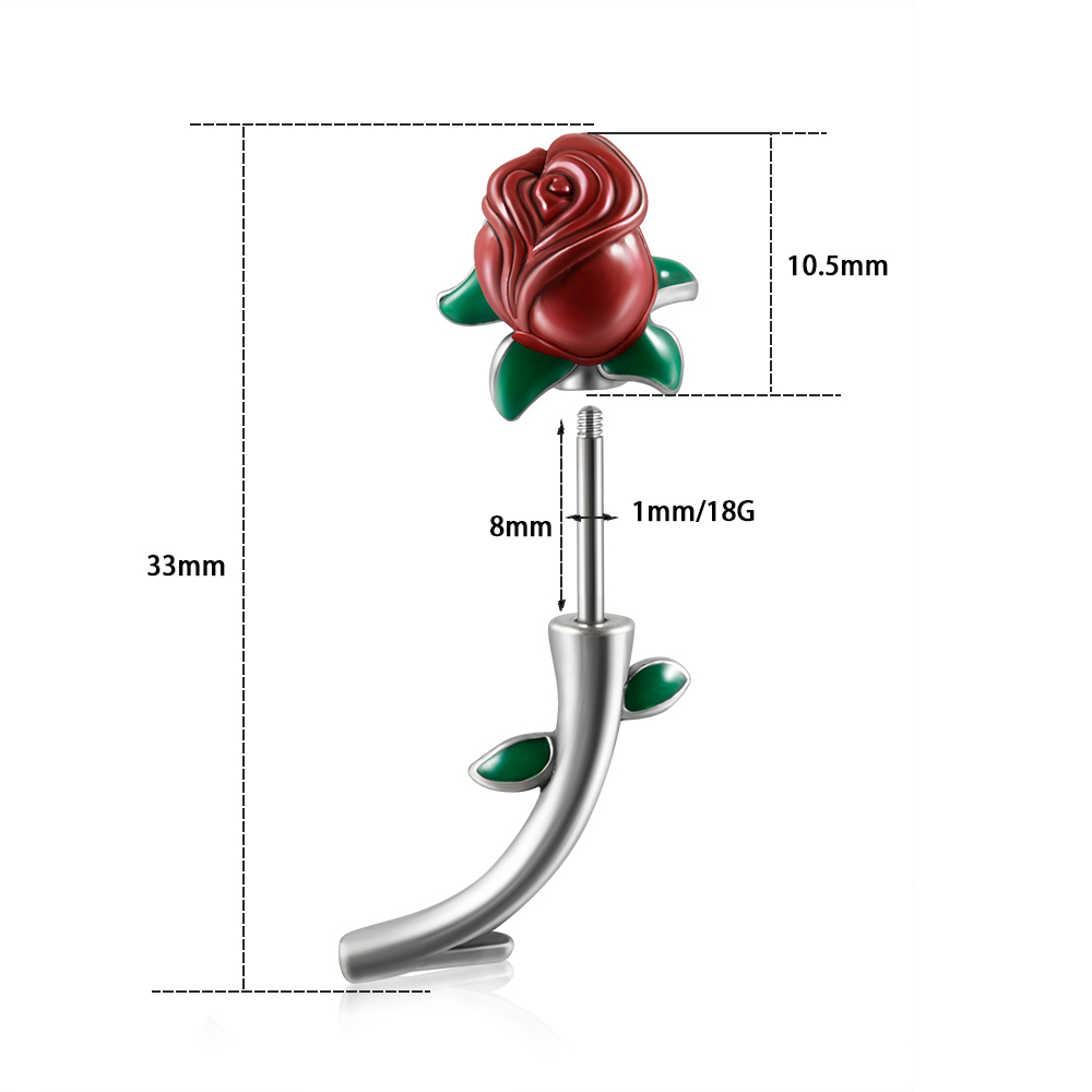 1 szt. Kwiat czerwonej róży ze – Rook Curved Barbell recenzja i cena