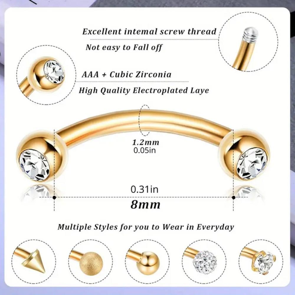 16G ze stali nierdzewnej pierc – Rook Curved Barbell recenzja i cena